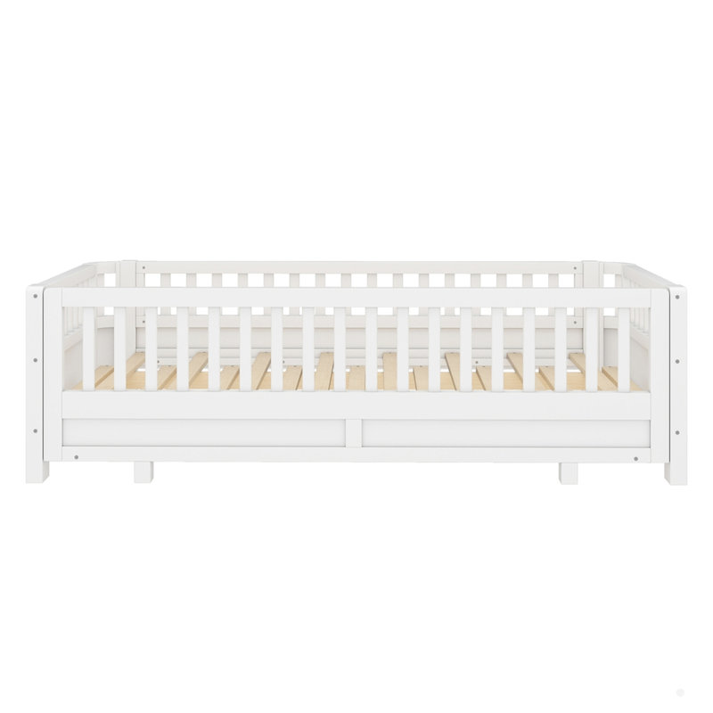 Twin XL Size Platform Bed Can Be Converted Into A Queen Platform Bed, White, Extra-Long Twin