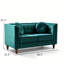 Causeuse Chesterfield compacte avec velours écrasé et accoudoirs carrés