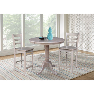 Counter Height Extendable Solid Wood Dining Set