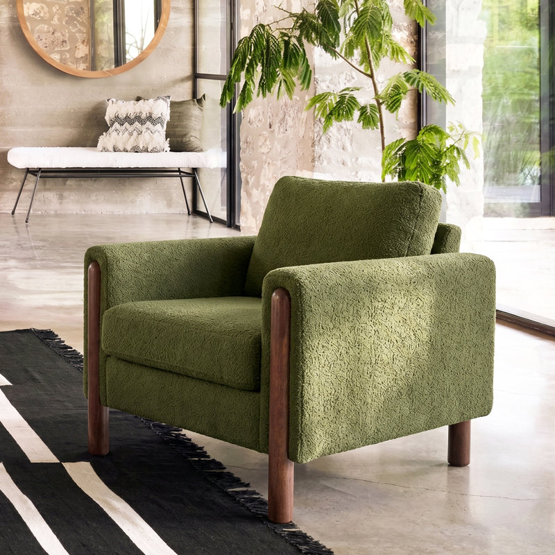 Chaise d'appoint rembourrée Arora, Green