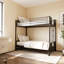 Lit superposé simple en métal noir escamotable, peu encombrant, garde-corps, encastré, facile à assembler et à entretenir pour le style de la chambre à coucher