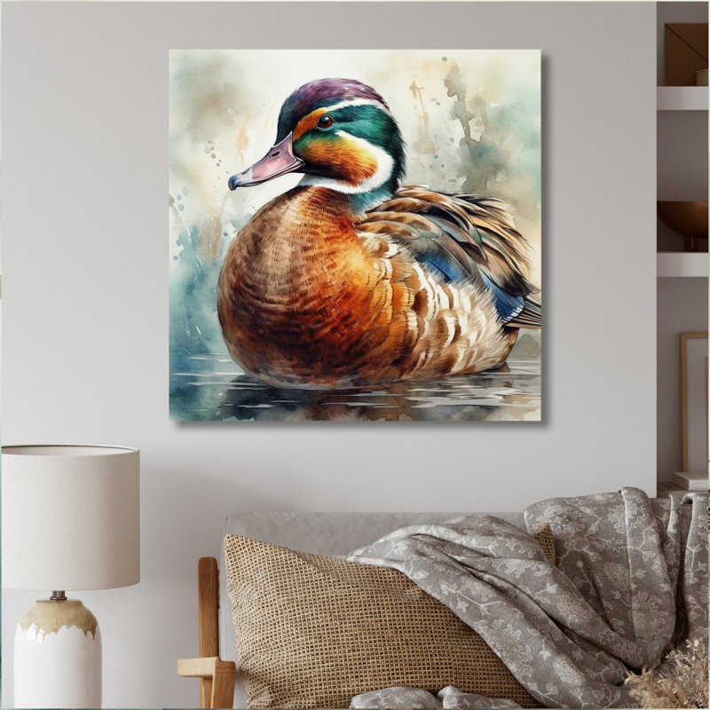Magnifique canard mâle IV - impression, H 16 po x l 16 po, Toile tendue