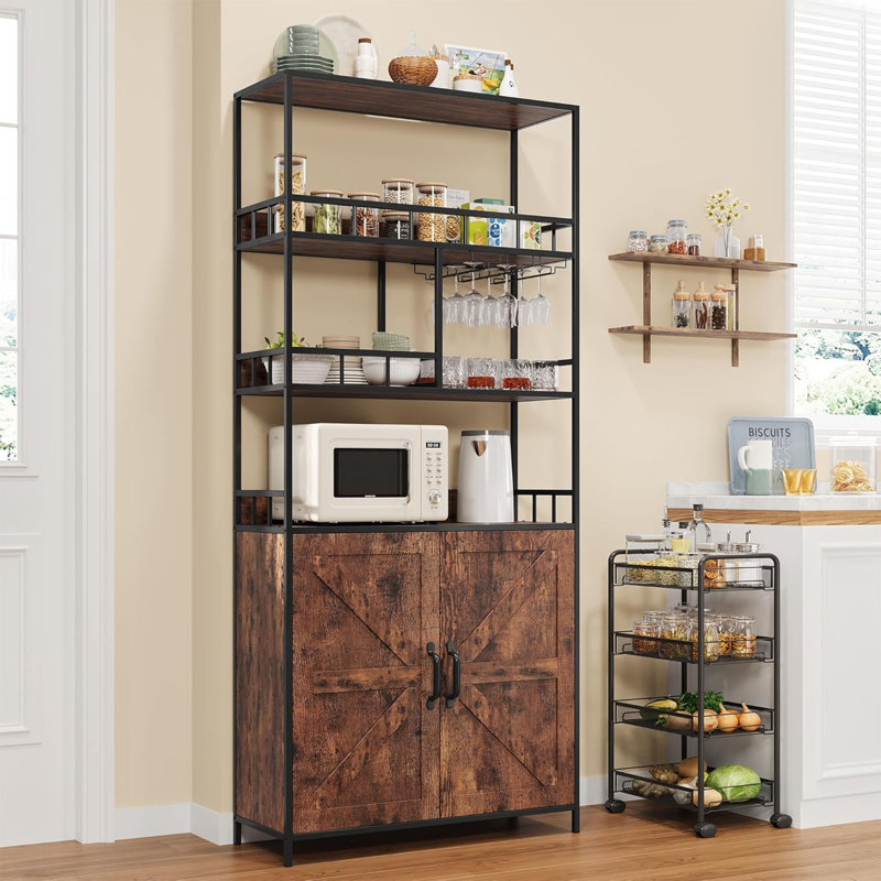 Nazariah 31.49'' Wood Baker's Rack with Microwave Compatibility