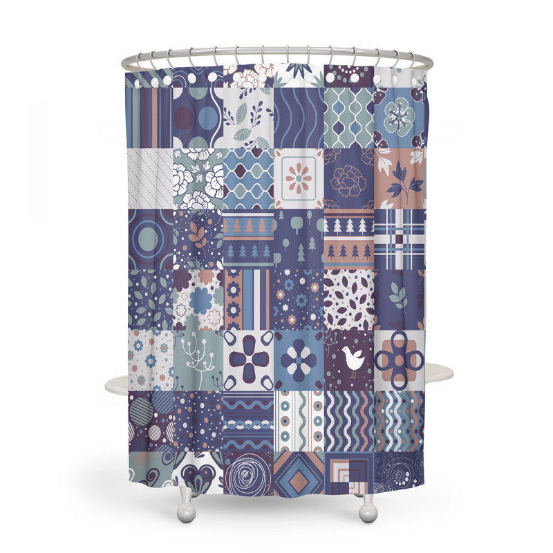 Patchwork Shower Curtain, 72" H x 70" W