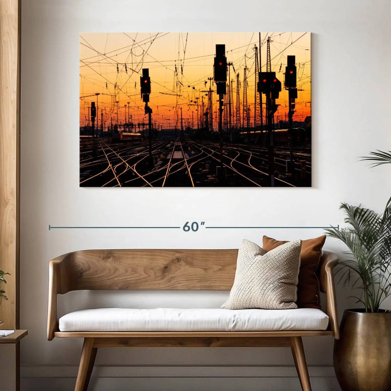 Lilie Train Tracks At Sunset, 32" H x 48" W