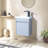 16" Mini Wall-mounted Gray Bathroom Vanity Set