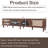 Mid-Century Modern 86" Width Entertainment Center, TV Stand For Tvs Up To 90", with App Controlled LED Lights