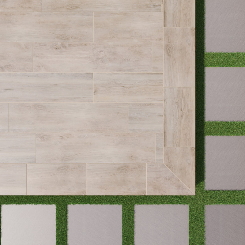 Duravia 12 in. x 48 in. x 0.79 in. Matte Porcelain Stone Look Paver (8 sq. ft./unit, 2 Pieces), Briar Ashwood