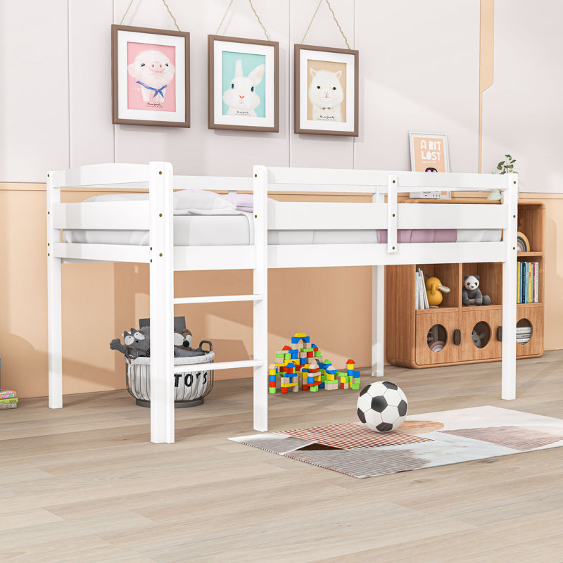 Earther Kids Twin Loft Bed, White