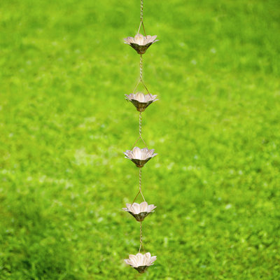76" Long Iron Daisy Rain Chain