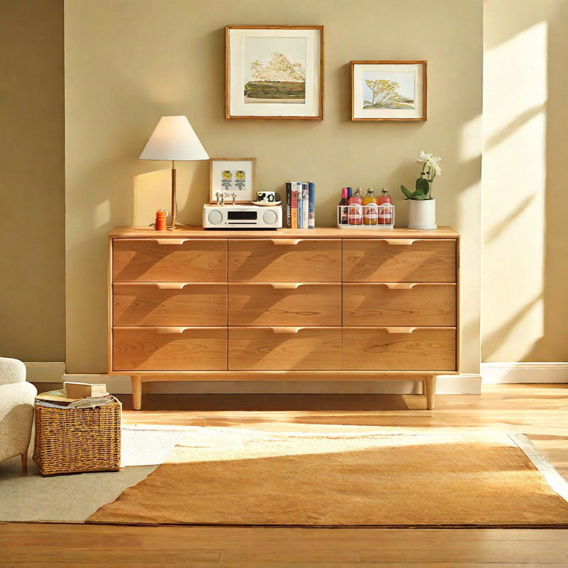 Commode d'appoint en bois massif de style moderne