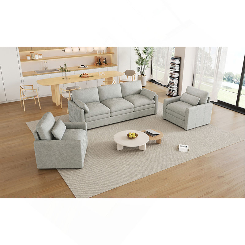 Ensemble de canapé rembourré Cozy, Gris clair