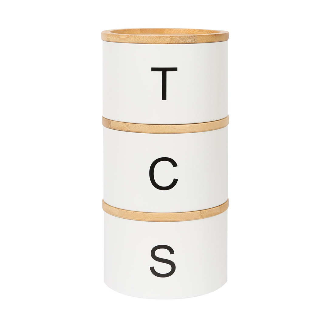 Harbour Housewares - 3 Piece Stacking Tea Coffee Sugar Canister Set