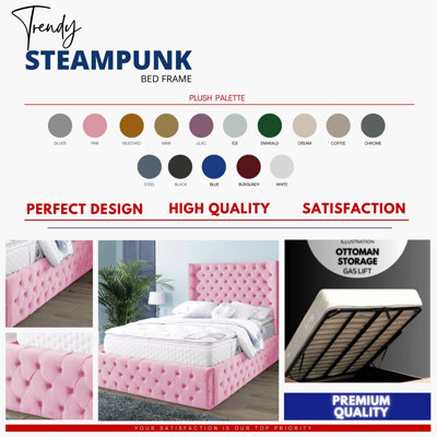 Demars Chesterfield Ottoman Storage Bed - Button-Tufted Velvet Upholstered Bed Frame