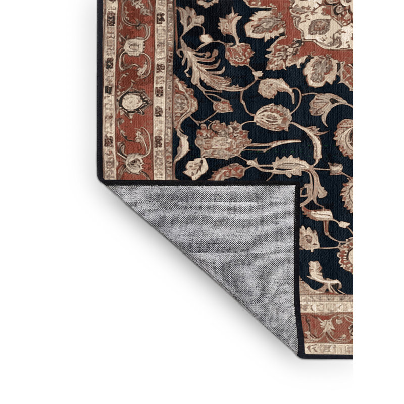 Machine Washable Persian Brown Area Rug, Round 6'