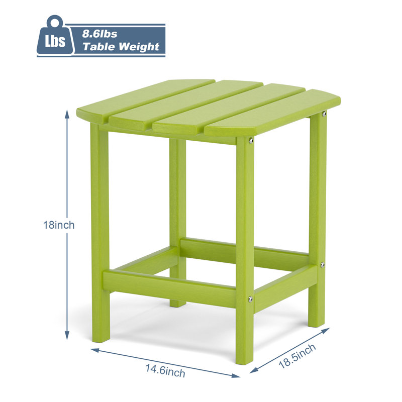 Table d'appoint en plastique Ambrie, Vert citron