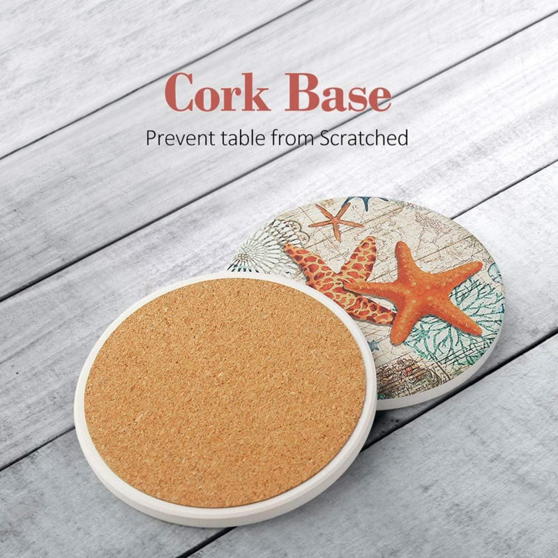 Sous-verres en bois absorbant pour l'océan
