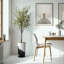 Arbre artificiel dans un pot de fleurs moderne, décoration d'arbre en soie d'olivier artificiel (pot et arbre)-938195085-925170724