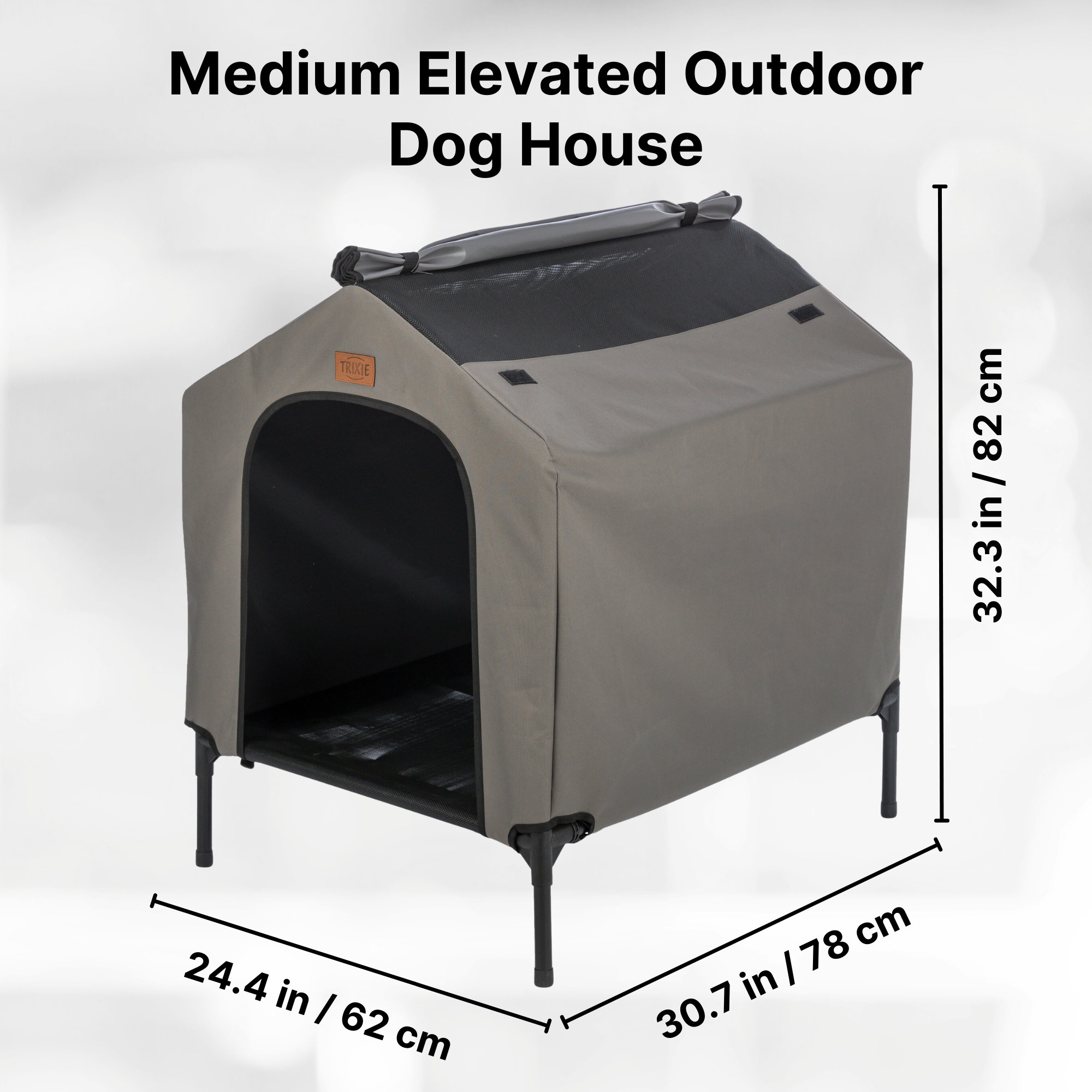 View of TRIXIE 2-in-1 Elevated Dog House, Portable Pet Camping Cot & Tent ...