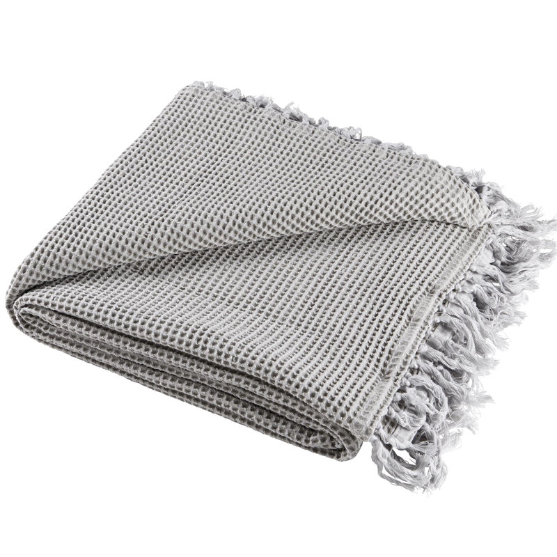 Loraine Throw Blanket, Pale Grey