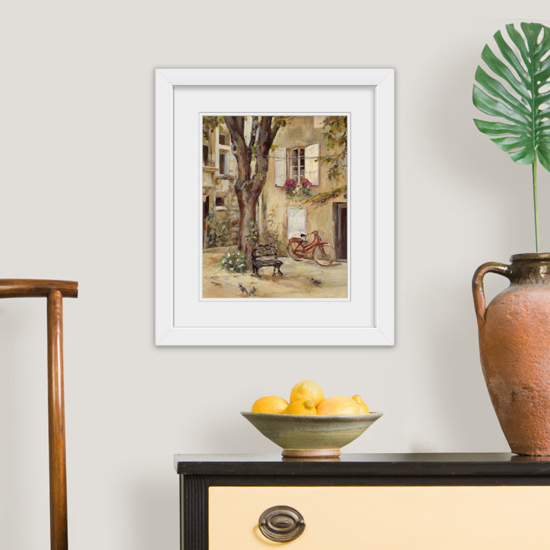 Provence Village I, reproduction d'art, H 23 po x l 20 po x p 1 po, Cadre blanc