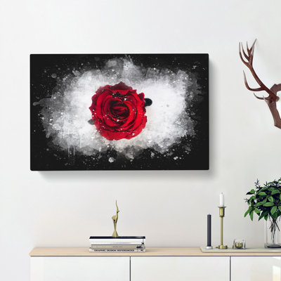 Red Rose In Bloom - Wrapped Canvas