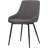 Kierra 20" Wide Contemporary Dining Chair in Charcoal Fabric with Black Powder Coated Metal Legs
