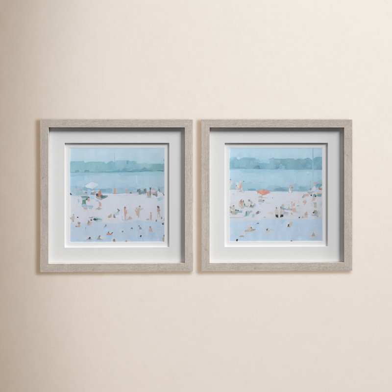 " Sea Glass Sandbar " by Grace Feyock 2 - Pieces Painting Print