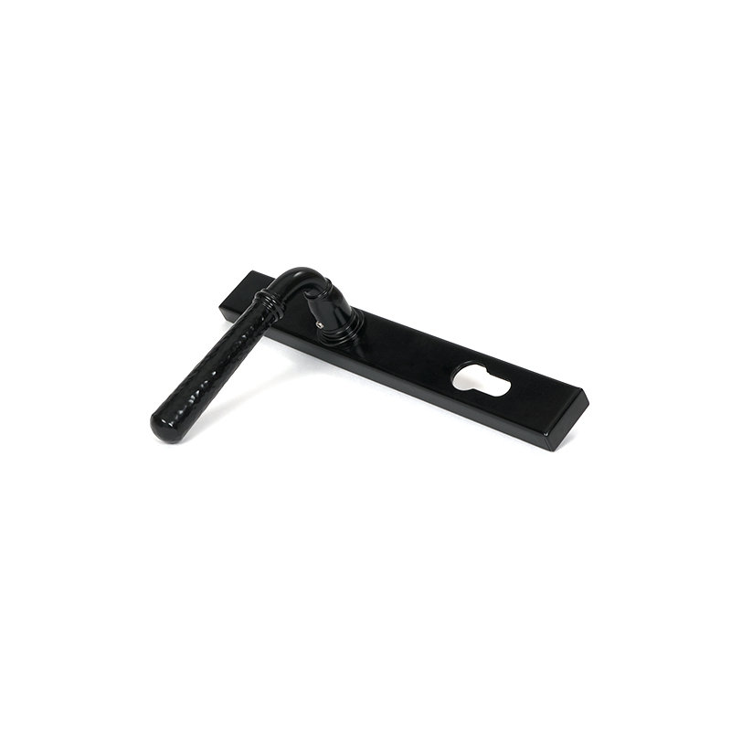 Hammered Newbury Multipoint Lock Door Handle, Black