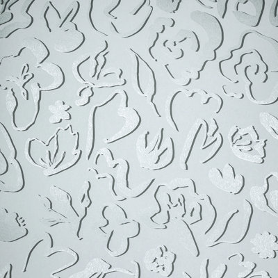 Rouleau de papier peint sel fleur métallique