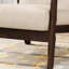 Chaise de style Mid-Century moderne avec revêtement beige et structure d'appoint solide