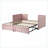 Twin Size Upholstered Daybed with Pop Up Trundle - Pink, No Box Spring Needed for Guest/Multi-Functional Rooms