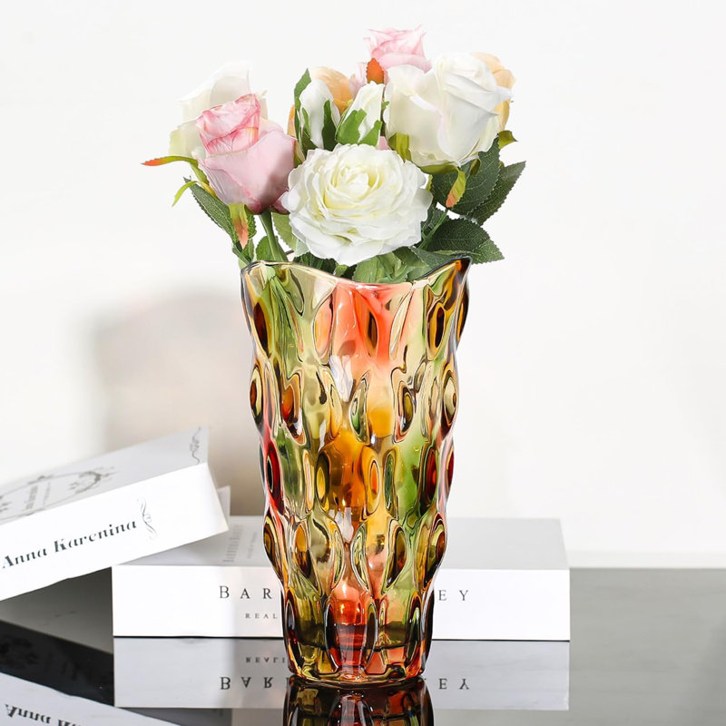 Glass Table Vase, Rosa Colorful