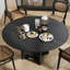 Table de salle à manger ronde en bois massif avec piédestal en rotin-644926031-629662939