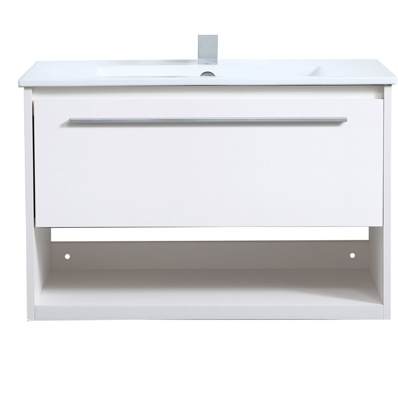 Kasper 30'' Single Bathroom Vanity with Porcelain Top, White