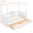 Modern Twin Canopy Daybed With Storage, Wood Finish, Compact Design