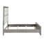 Élégant lit à finition grise avec tête de lit capitonnée et mobilier de chambre à coucher moderne en bois 1pc