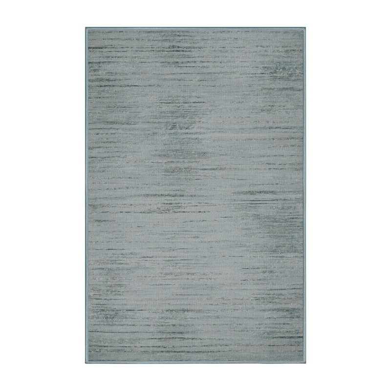 Machine Washable Abstract Blue Area Rug, Rectangle 2' x 3'