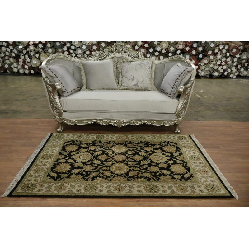 Tapis noir et beige Agra Jaipur 4 x 6