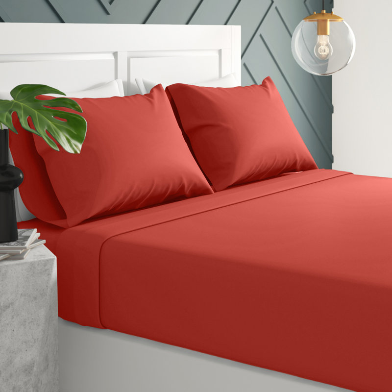  1500 Thread Count Microfiber Sheet Set, California King, Rust