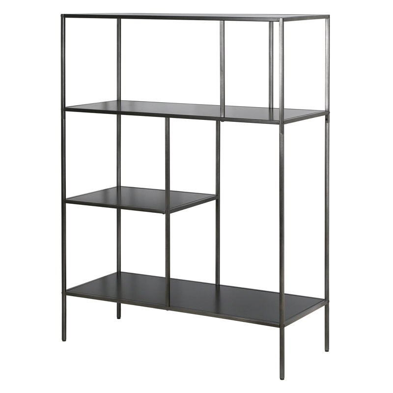 Winthrop 121.92 cm H x 91.44 cm W Steel Standard Bookcase, Gunmetal Grey