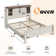 Oceant Sherell Farmhouse Bed Frame Storage Bookcase Headboard