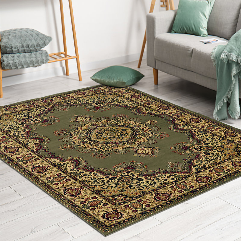 Northington Sage Traditional Oriental Area Rug, Rectangle 3'3" x 4'11"