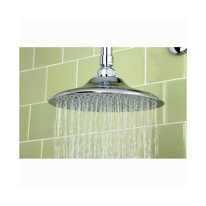 Pomme de douche ronde en laiton 7-3 / 4 pouces Kingston, Chrome poli