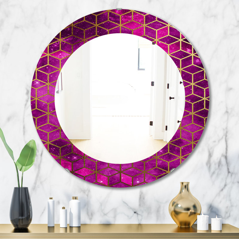 Capital Honeycomb Contemporary Accent Mirror, 31.5" H x 31.5" W, Purple/Gold