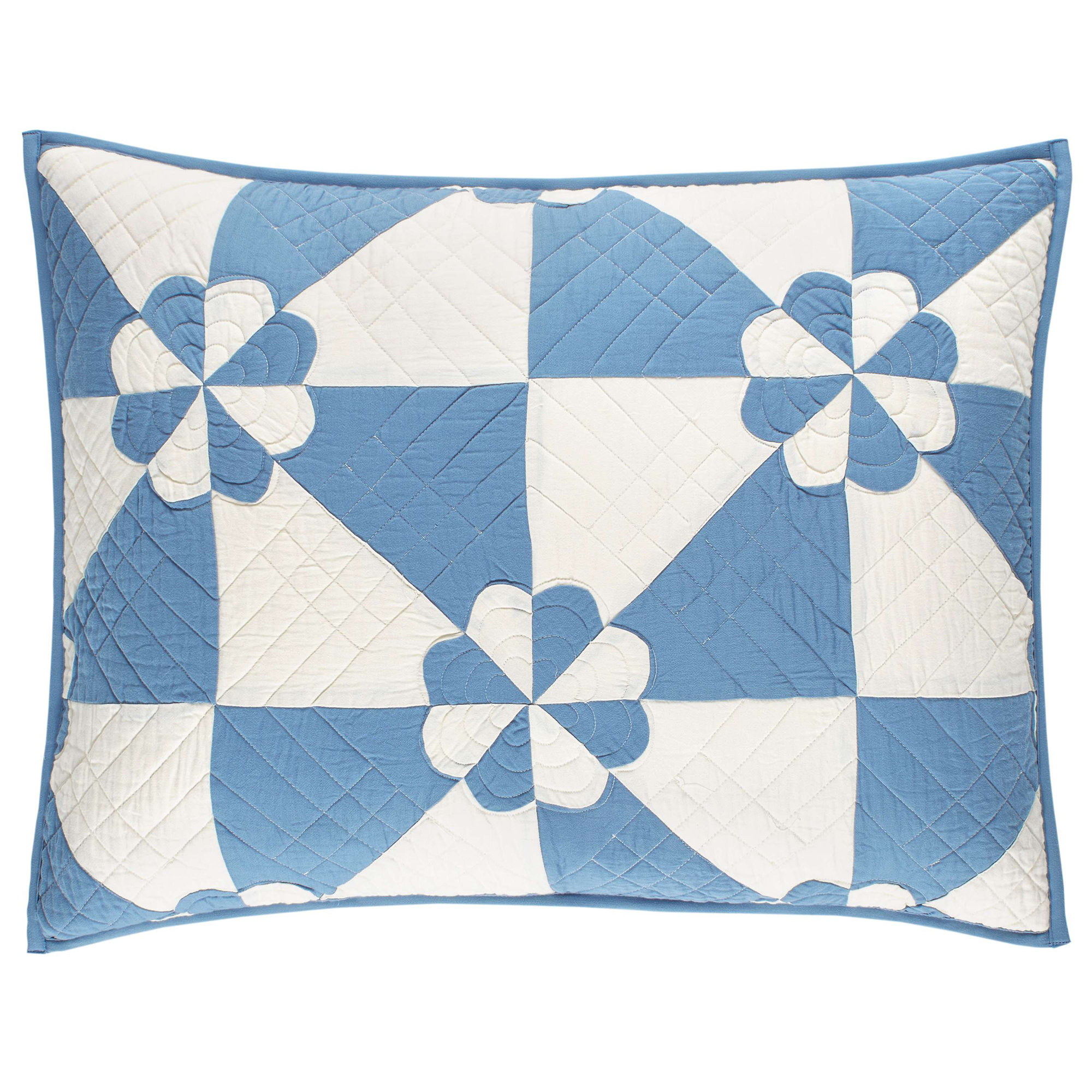 Sunny Side Quilted Sham, King, Blue