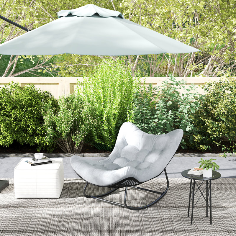 Fauteuil à bascule d'extérieur surdimensionné pour l'extérieur, gris foncé