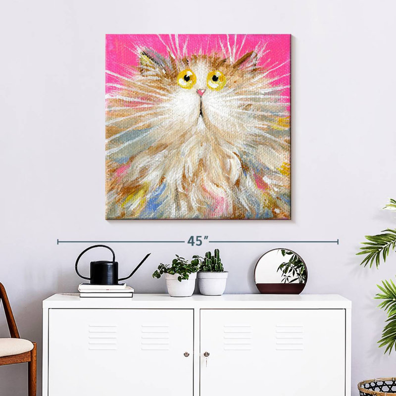 Crowle mini arc-en-ciel sur fond rose, H 30 po x l 30 po