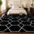 Black & White Geometric Area Rug, Soft Plush Carpet for Living Room Hallway, Festive Holiday Rug for Halloween Christmas, Non-Slip Floor Mat for Home Office, Stylish Hexagon Decor-1455758293