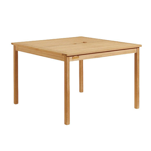 Classic Outdoor Square Teak Dining Table, Natural